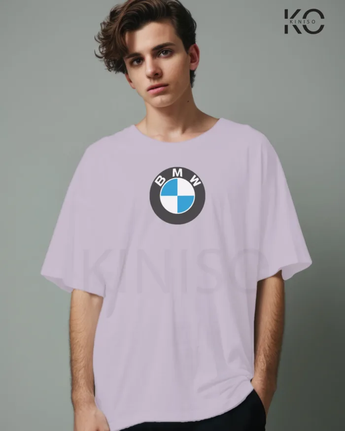 Image of Light Purple color drop shoulder t-shirt with BMW M3 Print for men at reasonable price